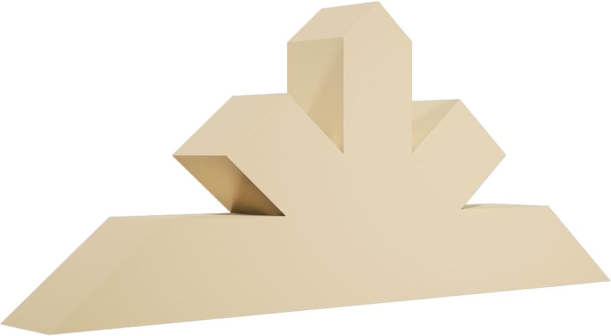 48"W x 20"H x 6"D x 6"F, 10/12 Pitch, Saratoga Signature Urethane Gable Bracket, Primed Tan