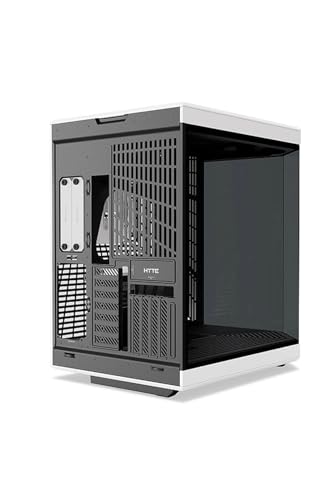 Image of Hyte Y70 Upgraded Modern Aesthetic Dual Chamber Panoramic Tempered Glass Mid-Tower ATX Computer Gaming Case with PCIE 4.0 Riser Cable Included, White (CS-HYTE-Y70-BW)