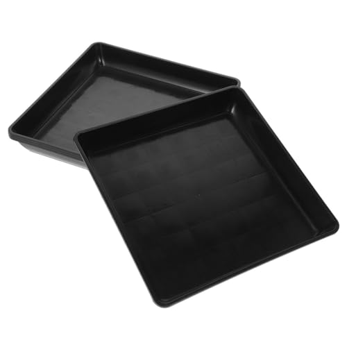 VICASKY 4piezas Plato para Plantas De Jardín Bandejas De Drenaje para Macetas Cuadradas Plásticas para Plantas De Interior