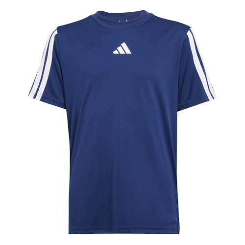 Adidas Garçon Train Essentials 3-Stripes T-Shirt, Dark Blue/White, 13-14 Years