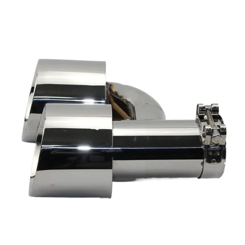 Tubo de escape de acero inoxidable tipo H con doble salida y borde recto brillante 6
