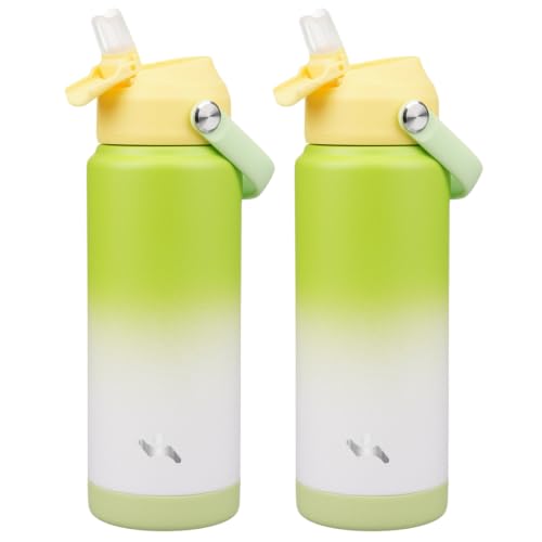 Image of Konokyo 24 oz Insulated Stainless Steel Sports Water Bottle with Straw Lid