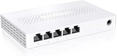 Tenda 5-Port Switch 2.5 Gigabit Unmanaged Netzwerk Switch 2.5 Gbit LAN Switch (Plug-and-Play Ethernet Switch, Lüfterlos, Wandmontage, Ideal für 2,5G NAS, Server, WiFi 6/7 AP, Gaming-PC)(SE105)