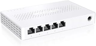 Tenda 5-Port Switch 2.5 Gigabit Unmanaged Netzwerk Switch 2.5 Gbit LAN Switch (Plug-and-Play Ethernet Switch, Lüfterlos, Wandmontage, Ideal für 2,5G NAS, Server, WiFi 6/7 AP, Gaming-PC)(SE105)