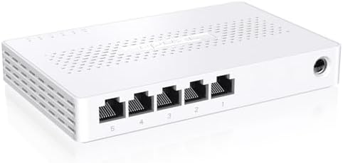 Tenda 5-Port Switch 2.5 Gigabit Unmanaged Netzwerk Switch 2.5 Gbit LAN Switch (Plug-and-Play Ethernet Switch, Lüfterlos, Wandmontage, Ideal für 2,5G NAS, Server, WiFi 6/7 AP, Gaming-PC)(SE105)