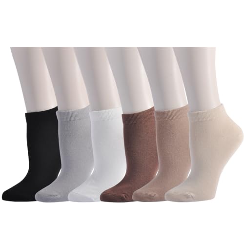 Image of EPEIUS Women's Bamboo Ankle Socks - Seamless Toe, Low Cut, No Show, Lightweight 3 /6 Pack