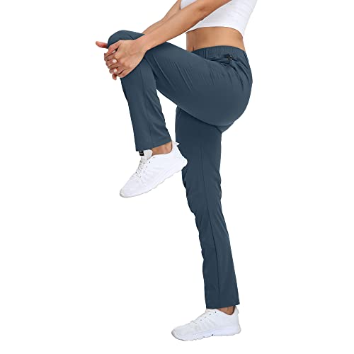 Selovzz Women's Golf Pants Water-Resistant Quick Drying Lightweight Cargo Pants Dustyblue L #TOP2