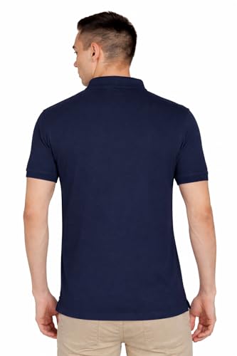 Image of Men's Solid Polo T-Shirt | Short Sleeve | Regular Fit | Soft Breathable Fabric | Casual & Smart Wear | Button Placket Collar Top |