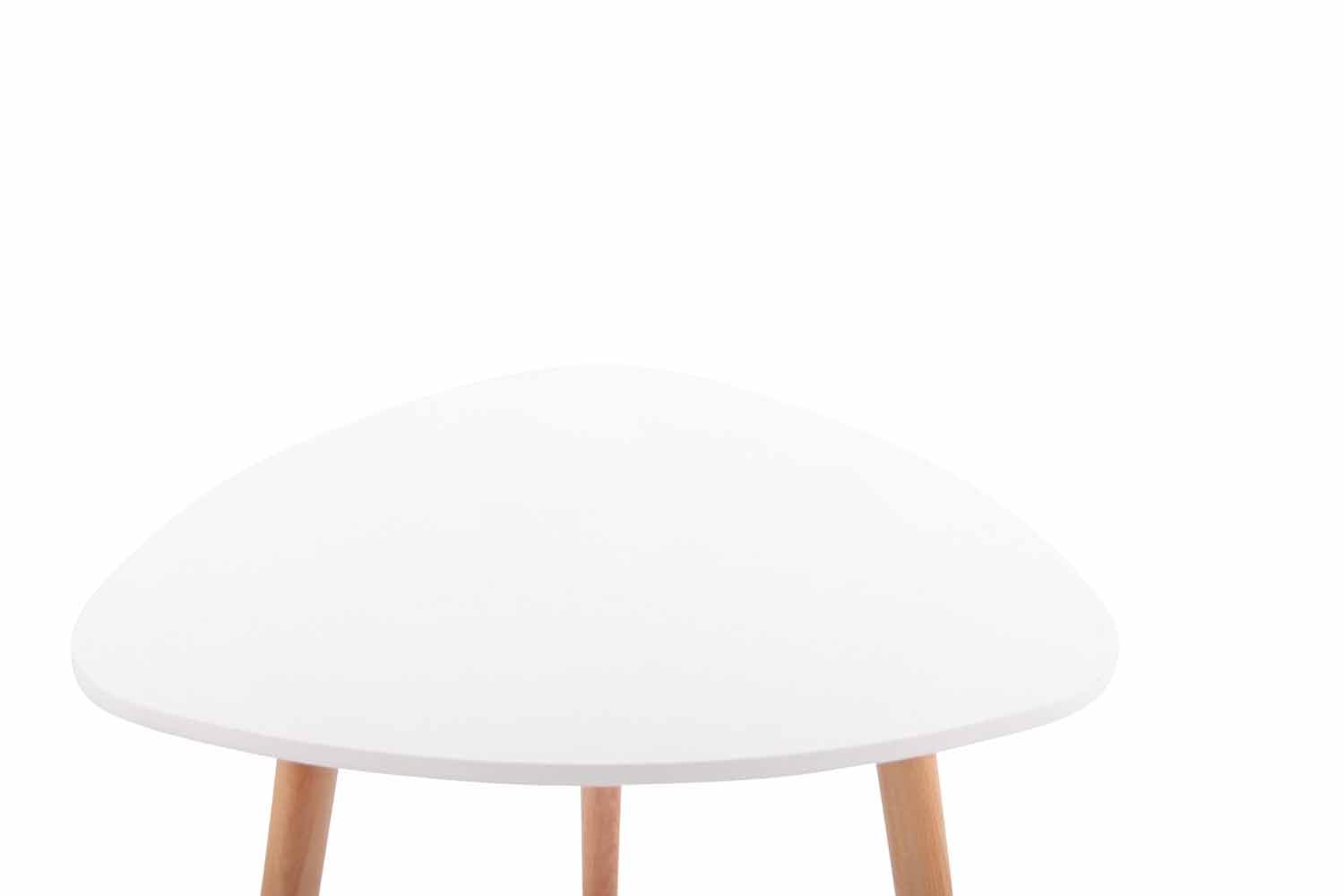 CLP Tavolo Cucina Scandinavo Abenra In MDF E Legno Di Faggio I Tavolino Bar Triangolare Moderno Con Piedini Regolabili Alt 75CM, Colore:bianco, Dimensione:80 cm