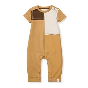Burt’s Bee Baby Infant Boys’ 100% Organic Cotton Short Sleeve Colorblock Jumpsuit