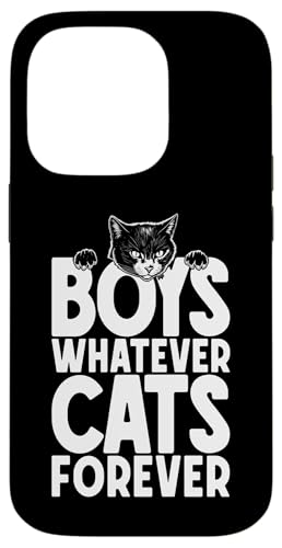 Boys Whatever Cats Forever �ʔ��� ���L�D�� ���̎q ���p �X�}�z�P�[�X iPhone 14 Pro �p