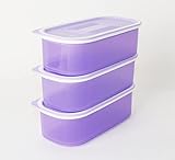 Original Tupperware Tupperware NEW Quadro Set Lila 3x 320ml Eidgenossen Vorratsdose + Hängelöffel Apricot