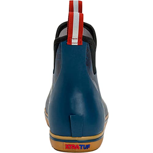 Image of Xtratuf Men's 6 Inch Ankle Deck Boot, Navy /Rogue Wave, Size 11