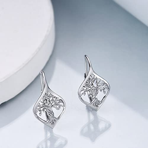 WINNICACA Leverback Earring for Women Sterling Silver Dangle Drop Hoop Earrings for Women Birthday Anniversary Christmas Gifts4