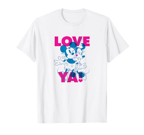 T-shirt Mickey et Minnie Disney Love Ya en coton pour couple