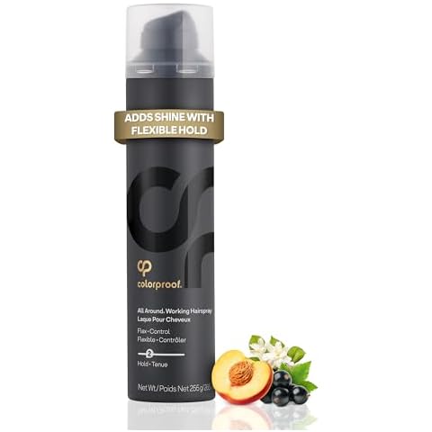 ColorProof All Around Working Hair Spray 9 Fl. Oz. Hair Spray Flexible Hold with Black Currant, Jasmine & Peach Scent, Sulfate Free Hairspray Cover