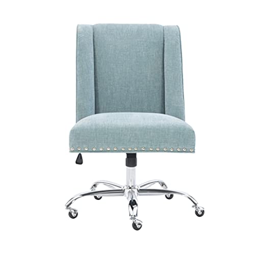 Linon Amzn0242 Clayton Aqua Office Chair, Metallic #TOP3