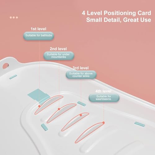 Image of MOPPETS Clean Rinse Baby Hands-Free Buttock Washing Rack, Infant ; Multifunction Anti-Slip Baby Sponging Bather for Use on Counter Sink 0-12 Months (Washer-White)