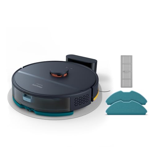 PHILIPS Homerun Serie 2000: 2-in-1 Saug- und Wischroboter, 130 Minuten Laufzeit, Lasernavigation, Teppichboost, App-gesteuert, Mitternachtsblau (XU2000/10)