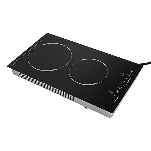 Countertop Electric Cooktop 2 Burner, Ceramic Stove, 110v Electric Stove Top Built-In Touch Control for Kitchens, Snack Bars, Hotels,Restaurants (2 Burner)