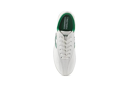 Tretorn Nyliteplus Canvas Sneakers Women's Lace-Up Casual Tennis Shoes Classic Vintage Style, White/Green, 9 #TOP4