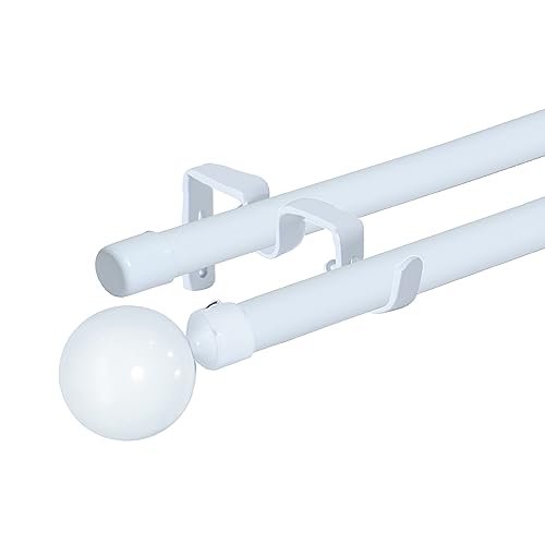 Barras de Cortina Doble Blanca Marca HOMEYA