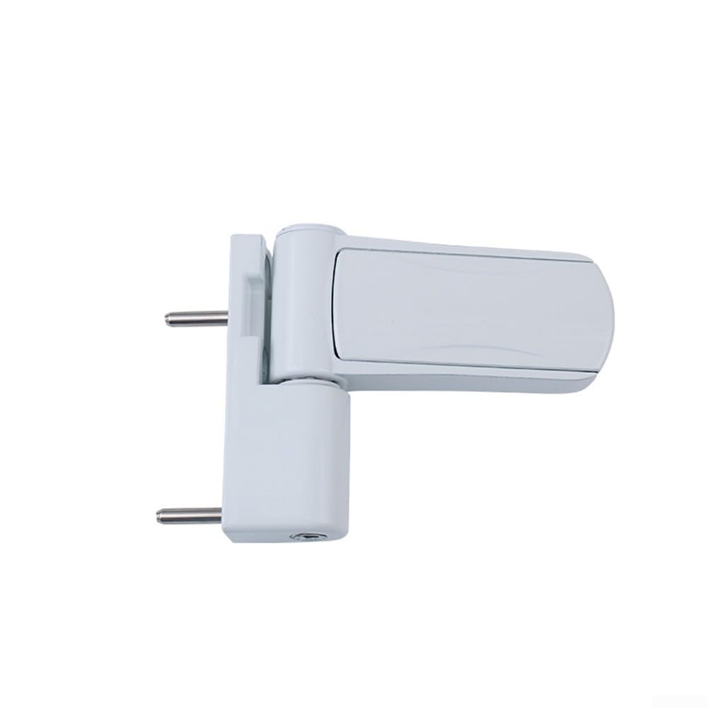 White Aluminium 3D Door Flag Hinge with Multi Direction Adjustable Function and Mute Buffer, Heavy Duty Door Hardware for Double Glazed Doors Offering Noise Reduction