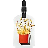 Pommes Frites Red Box PU Leder Reisetaschenetiketten Kofferanhänger personalisiertes Design