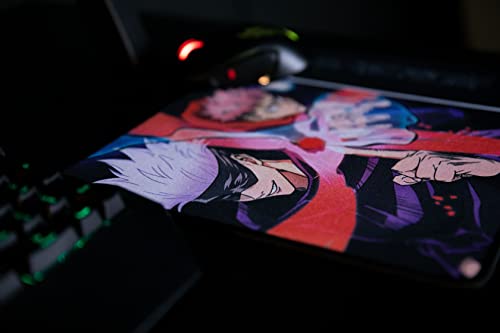 Konix Jujutsu Kaisen Gaming-Mauspad 32 x 27 cm - rutschfeste Unterseite - Motiv Gojo und Yuji
