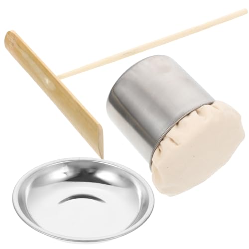 PRETYZOOM Pancake Oil Brush Set Crepe Spreader Kit Professional Cooking Tools 2-piece Set Easy to Use for Crepe Pan Pancake Making