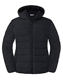 wantdo Women's Packable Light Weight Down Jackets Plus Size Winter Coat Black 2X