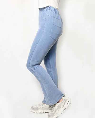 Girls Flare Jeans Stretchy Bell Bottom Denim Pants with Pockets3
