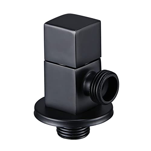 Válvula de ángulo para inodoro de latón negro G1/2 resistente 2
