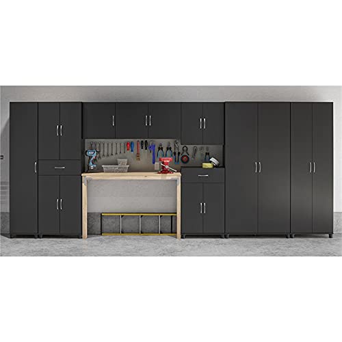 Pemberly Row Engineered Wood Transitional 24" Utility Storage Cabinet In Black #TOP5