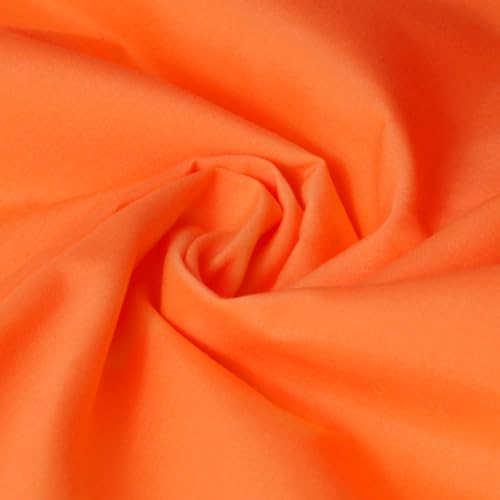 JOSNAAN Cotton Polyester Fabric by The Yard 57 Wide Broadcloth Soft Lightweight & Breathable Material for Lining Sewing DIY(Orange 1Y)