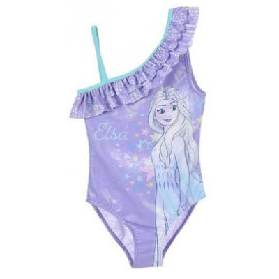 Disney La Reine des Neiges Elsa Maillot de bain pour fille d'été mignon avec motif Elsa Maillot de bain une pièce pour fille 98-128 cm, lilas, 8 ans Cover
