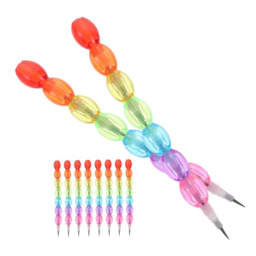 Happyyami 10個 積み重ね可能なかわいい形状筆 節連結ブロックペン 用 軽量学用品 パーティー景品や授業賞に適したみ合わせ可能な文具