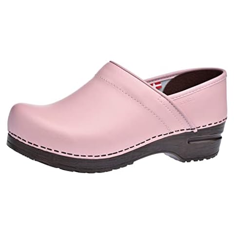 Sanita Professional Izabella Closed Clog | Original Handmade Flexible Leather Clog for Women | Maximum Stability | Anatomical Shaped Footbed with Soft Foam | Shock Absorbing Heel | Pink | 5 UK Cover