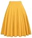 Belle Poque Women's Casual Midi Skirts for Summer Vintage Aline Skirt Yellow,3XL