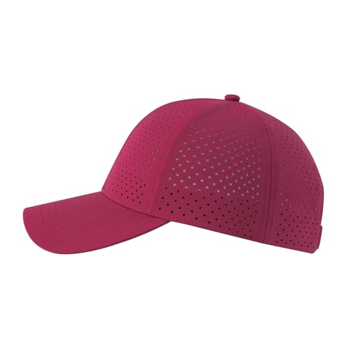Image of FEINION Men Summer Adjustable Performance Hat Breathable Snapback Laser Perforated Mesh Baseball Cap