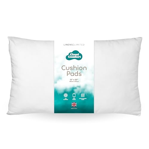 Linens Limited - Cushion Insert 30cm x 50cm, Soft and Plump, Non-Allergenic Sofa Cushion Pad, Easy to Clean, Small Cushion Inner, Perfectly Fits Covers (White)