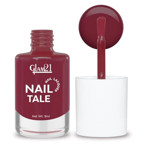 Image of Glam21 Nail Tale Nail Polish | Glossy Gel Finish | Rich Pigmentation | Chip Free | Quick Drying Formula | Long Lasting Nail Polish for Women | 9ml | Shade-30