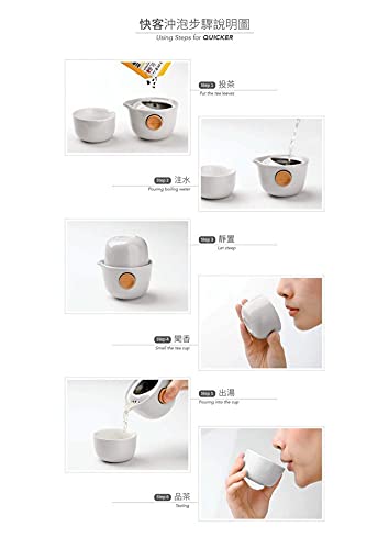 乳白磁雪梅枝脚付き　飲杯セット　台湾　宜龍　EILONG　イーロン Amazon.co.jp: EILONG 宜龍茶器 旅行セット 台湾茶 中華 茶器