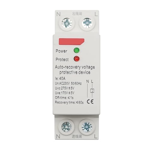 Dispositif de protection surtension 230V 16A avec relais de récupération 1P+N