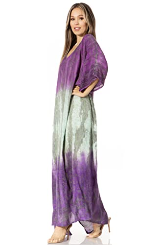 Sakkas Tacy Women's Casual Boho Summer Maxi Dress Caftan Kaftan Cover-up LougeWear3