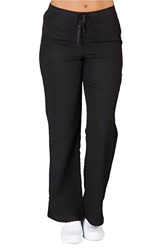 Ultra Soft Brand Scrubs - Premium Womens Junior Fit Cargo Pocket Scrub Pant, Black 36170-XX-Large