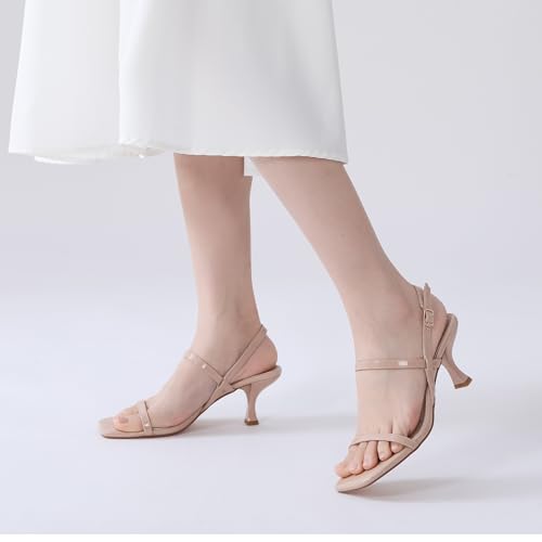 Women's Sandals Square Open Toe Strappy Kitten Heel Sandals Ankle Strap 2 Inch Heels Wedding Party Dress Shoes2