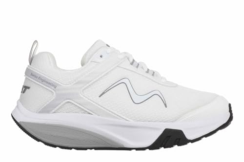 MBT Sport 4 III Zapatillas de Deporte para Mujer de Estilo Moderno. Deportivas de Caminar Anatómicas y Cómodas. Calzado Fisiológico de Confort y Estabilidad con Suela balancín. Color Blanco