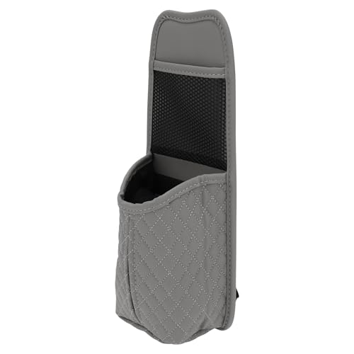 Étui de lunettes de soleil universel pour voiture en similicuir gris à carreaux 36x14.5cm