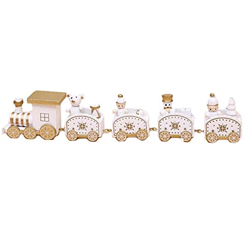 Mini Decoración De Tren Navideño,Tren Navideño De Madera,Decoración De Tren Navideño De Madera,Adornos De Tren Navideño para Niños,para Decoración Navideña,Año Nuevo,Juguetes,Regalos(1 Pieza) Cover